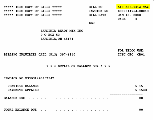 altafiber Telephone Bill